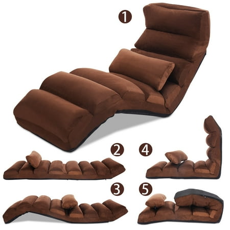 Costway Folding Lazy Sofa Chair Stylish Sofa Couch Beds Lounge Chair W Pillow Coffee Walmart Canada