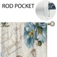 thumbnail image 5 of Farmhouse Blue Flower Kitchen Curtains Rustic Orchid Floral Bathroom Curtains Window Treatment Drapes Tier Butterfly Vintage Cafe Small Bedroom Short French Door Curtains 2 Panels 27.5x39 Inch, 5 of 6