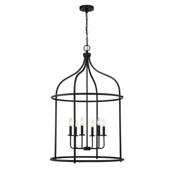 Brookstone 6-Light Pendant in Matte Black