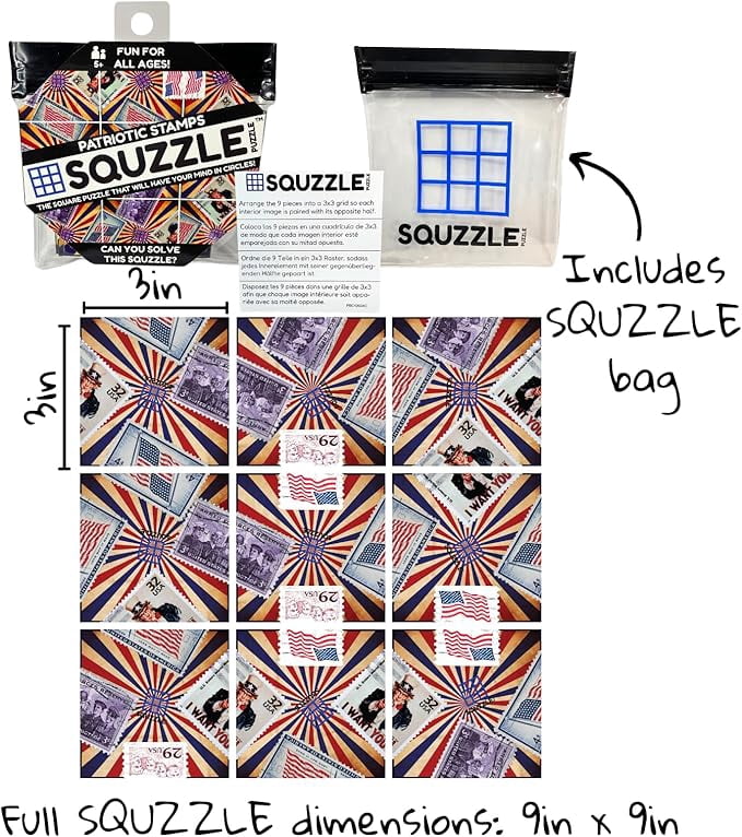 Squzzle Puzzle – Alien Space Match Challenge | 9-Piece Screen-Free Brain Teaser for Focus & Visual Skills | Fun Travel Puzzle Game & Gift for Kids & Adults