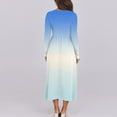 thumbnail image 6 of FrzhBrz 2025 Womens Plus Size Maxi Long Dress Long Sleeve Baggy Gradient Long T-Shirt Tunic Dress with Pockets, 6 of 7