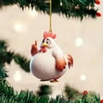 thumbnail image 4 of Festive Chicken Christmas Ornaments and Hanging Decorations, Colorful Quality Baubles for Tree and Holiday Home Decor, Assorted Styles - C, 4 of 5