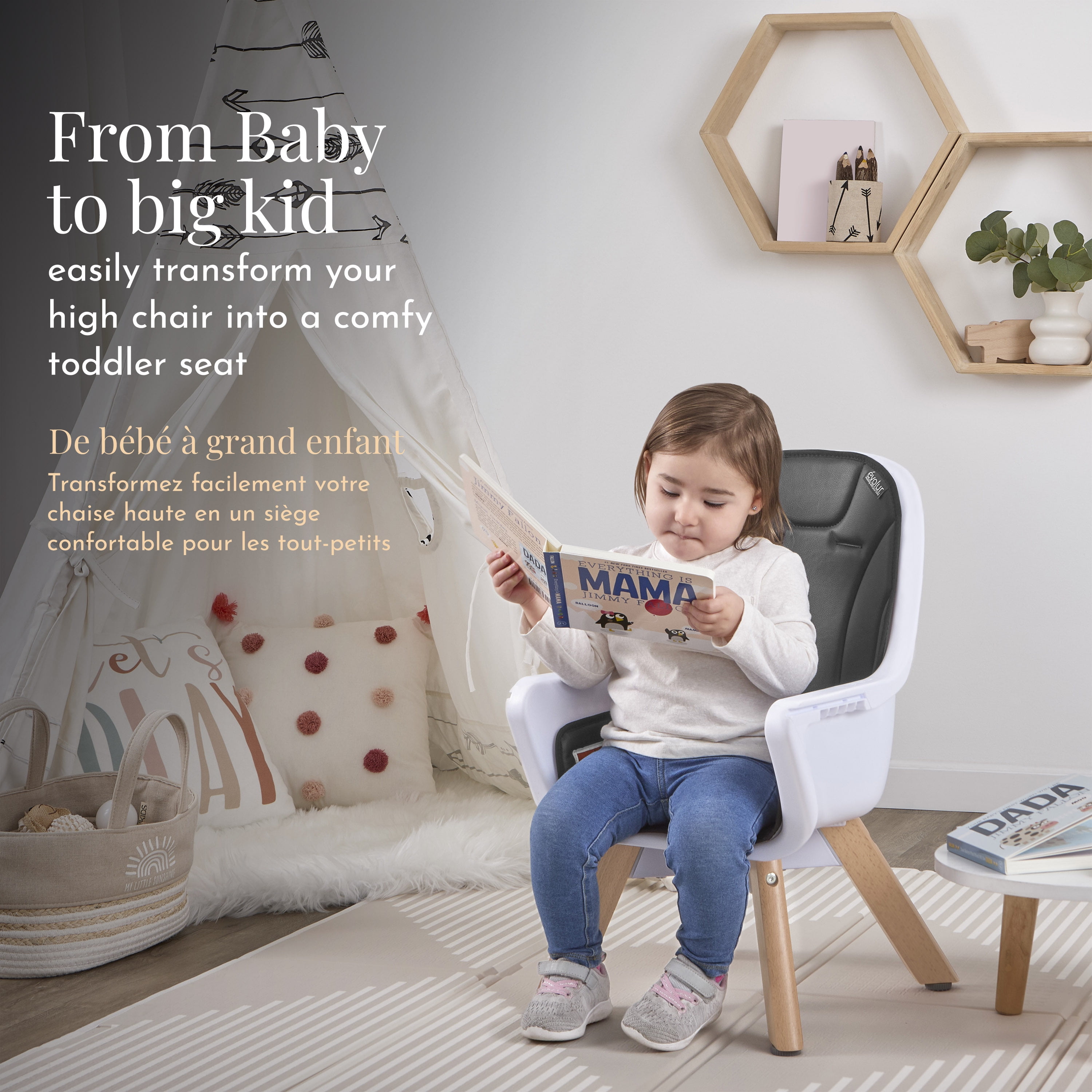 Evolur Zoodle 2-in-1 High Chair, Toddler Chair