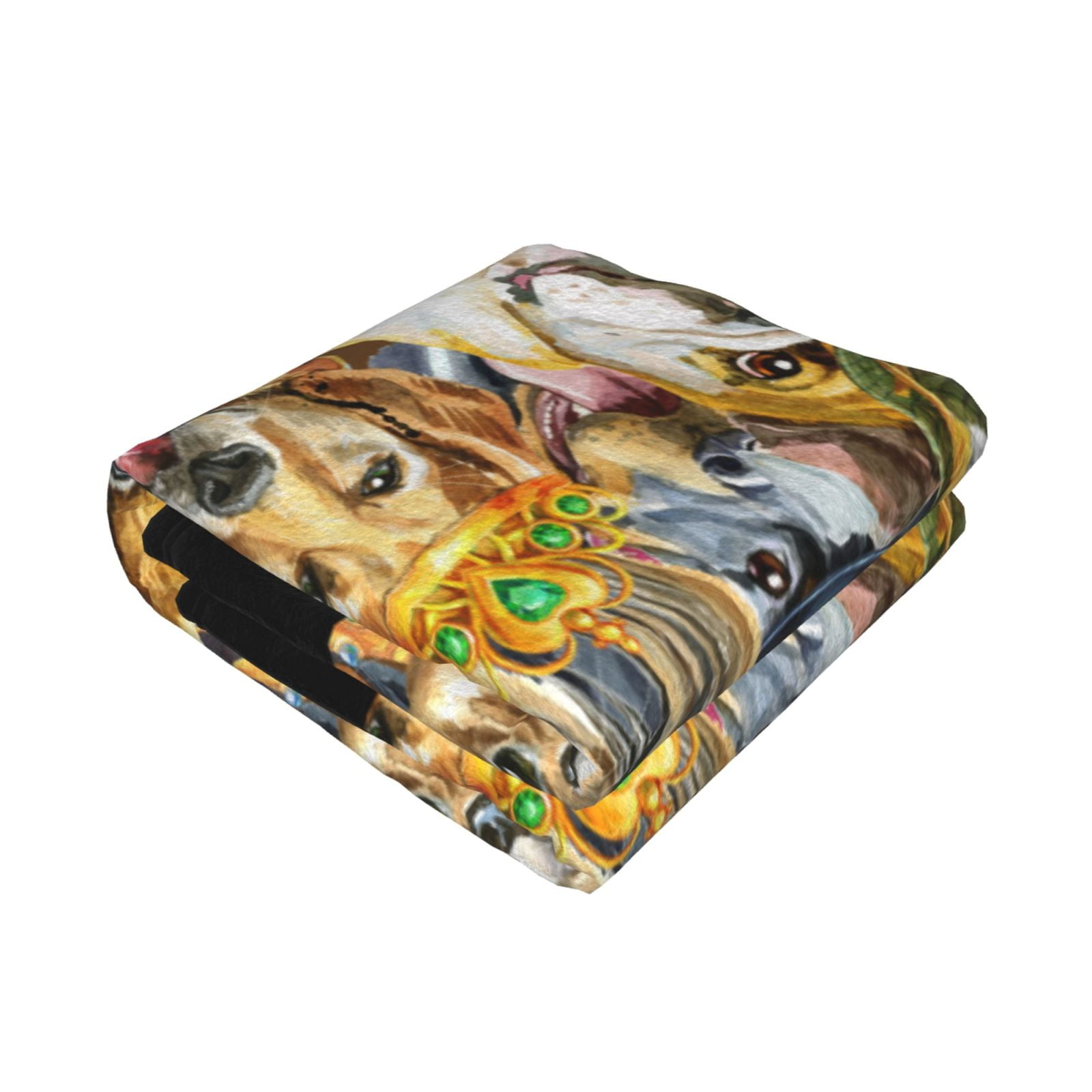 Throw Blanket for Couch - Watercolor Dogs Soft Comfy Lightweight Cozy Warm Throw Blanket, Fuzzy Plush Flannel Blanket & Throws for Sofa and Bed All Season