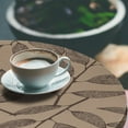 thumbnail image 3 of Ambesonne Leafy Design Fitted Round Tablecloth, Melancholic Autumn Art, 40"- 44" Diameter, Dark Khaki Charcoal Grey, 3 of 5