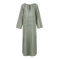 thumbnail image 4 of CIENVNSTG Womens Long Dresses Long-Sleeved V Neck Elegant Dress Green 4XL, 4 of 6
