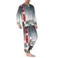 thumbnail image 3 of Kll 3d Lighthouse In The Surf Sleepwear Mens Flannel Pajamas,Long Cotton Pj Set, 3 of 9