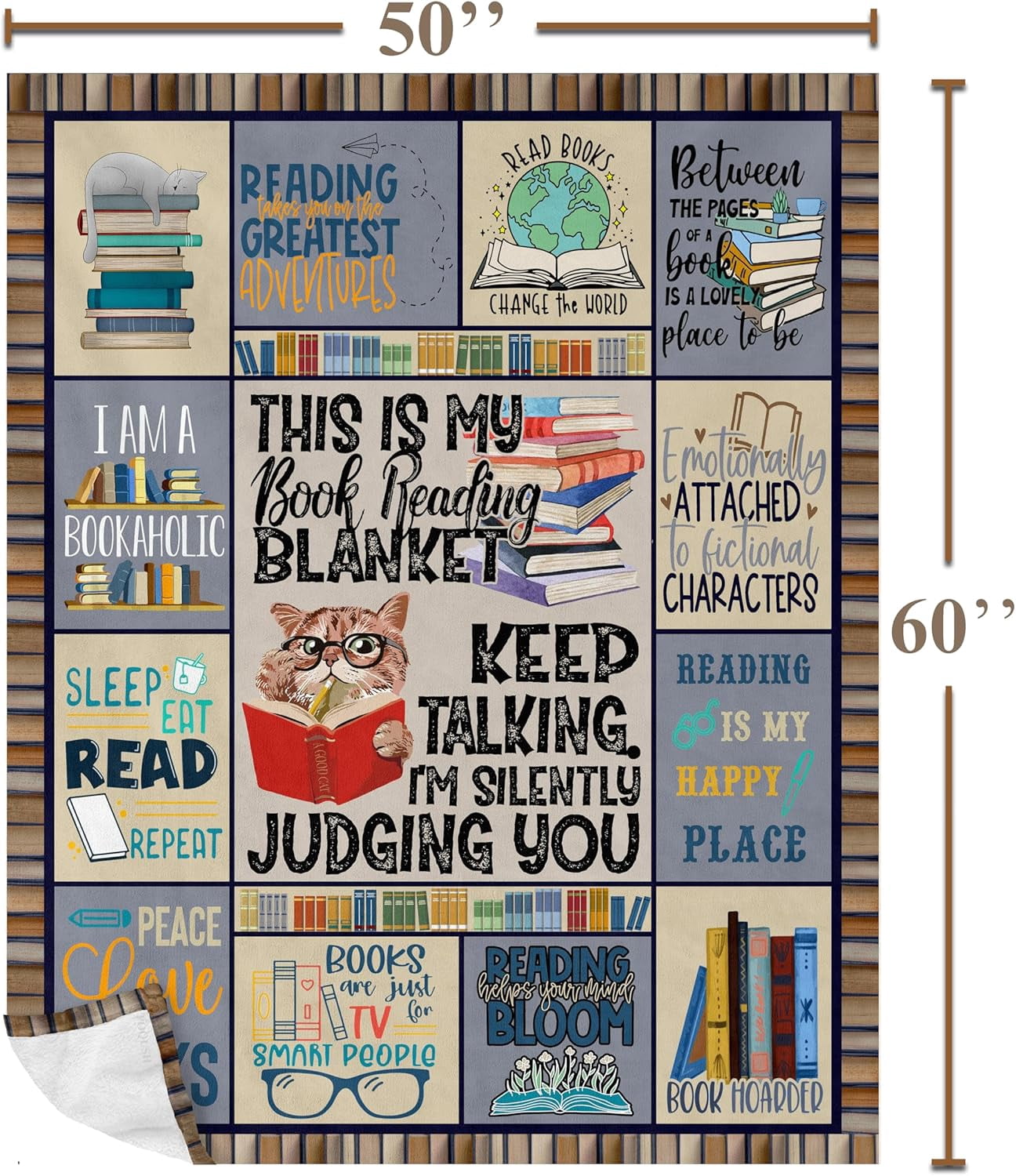 Book Lovers Gifts,Gifts for Book Lovers Women/Reader,Librarian Gifts,Book Reader Gifts,Book Club/Bookworm/Reading Gifts for Book Lover Bookish,Literary Gifts Blanket 60"x50"