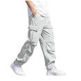 thumbnail image 7 of ATOGUTA Cargo Sweatpants for Boys Wide Leg School Uniform Pants Kids Elastic Waist Flowy Summer Beach Lounge Trousers with Pockets Size 7-16, Gray, 7 of 7