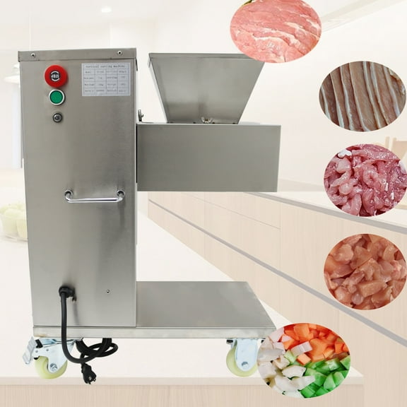 15MM Blade Meat Slicer Cutter Machine Stainless Steel Commercial Home 400KG/H 750W 110V