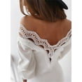 thumbnail image 6 of Aofany Women Dresses Casual Mini Dress Solid Lace V-Neck Backless Sheath Tight Mini Dress Party Dress for Women Summer and Autumn Beach Dress Sun Dress White XXL, 6 of 6