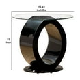 thumbnail image 2 of Benjara Contemporary Tempered Glass Top End Table with O Shape Base, Black, 2 of 5