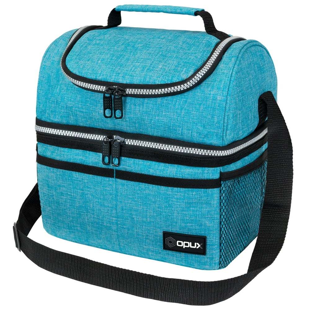 Insulated Dual Compartment Lunch Bag for Men, Women Double Deck