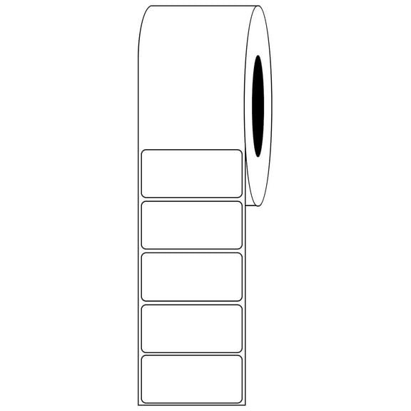 Premium 2" X 1" Standard Gloss Paper Roll-Fed Inkjet Labels. Compatible with Epson ColorWorks C3400 & C3500 Printers. 1,100 Labels per Roll on a 2" and 4" Outer Diameter.