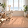 thumbnail image 3 of Design&I 6'x9' Ultra Soft Area Rug, Boho Vintage Lattice Motifs Distressed Scroll Border Ornate Pink Flowing Dynamic None Fluffy Washable Non Shedding for Guest Room Bedroom Living Room, 3 of 7