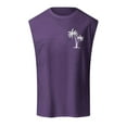 thumbnail image 4 of HCNTES Muscle Sleeveless Shirts for Men Cotton Summer Plain Gym Workout Tank Tops Crewneck Solid Loose Fit Hippie Tanks XL Purple, 4 of 4
