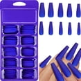 thumbnail image 1 of 100 piezas mate extralargas bailarina prensa en uñas ataúd uñas postizas color sólido cubierta completa uñas postizas mate ataúd uñas postizas con caja para mujeres niñas decoraciones de uñas azul, 1 of 3