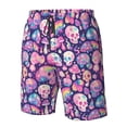 thumbnail image 4 of Balery cartoon rainbow Skull Traje de Baño Estilo Hawaiano para Hombre, Shorts de Secado Rápido con Bolsillos-XX-Large, 4 of 6