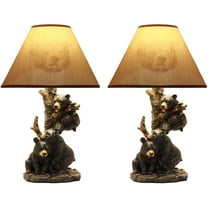 Ebros Climbing Black Bear Cubs Table Lamp With Bear Shade Desk Lamp (Set of 2)