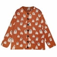 thumbnail image 5 of longantii Halloween Sweaters for Women Cute Pumpkin Cardigan Long Sleeve Casual Vintage Ghost Witch Print Cardigan Fall 2026 Outfits for Funny Party Earthy Yellow S, 5 of 7