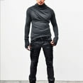 thumbnail image 1 of AherBiu Chemises pour Hommes à Manches Longues Ajustées Col Roulé Extensible Pull Léger Mode Automne, 1 of 7