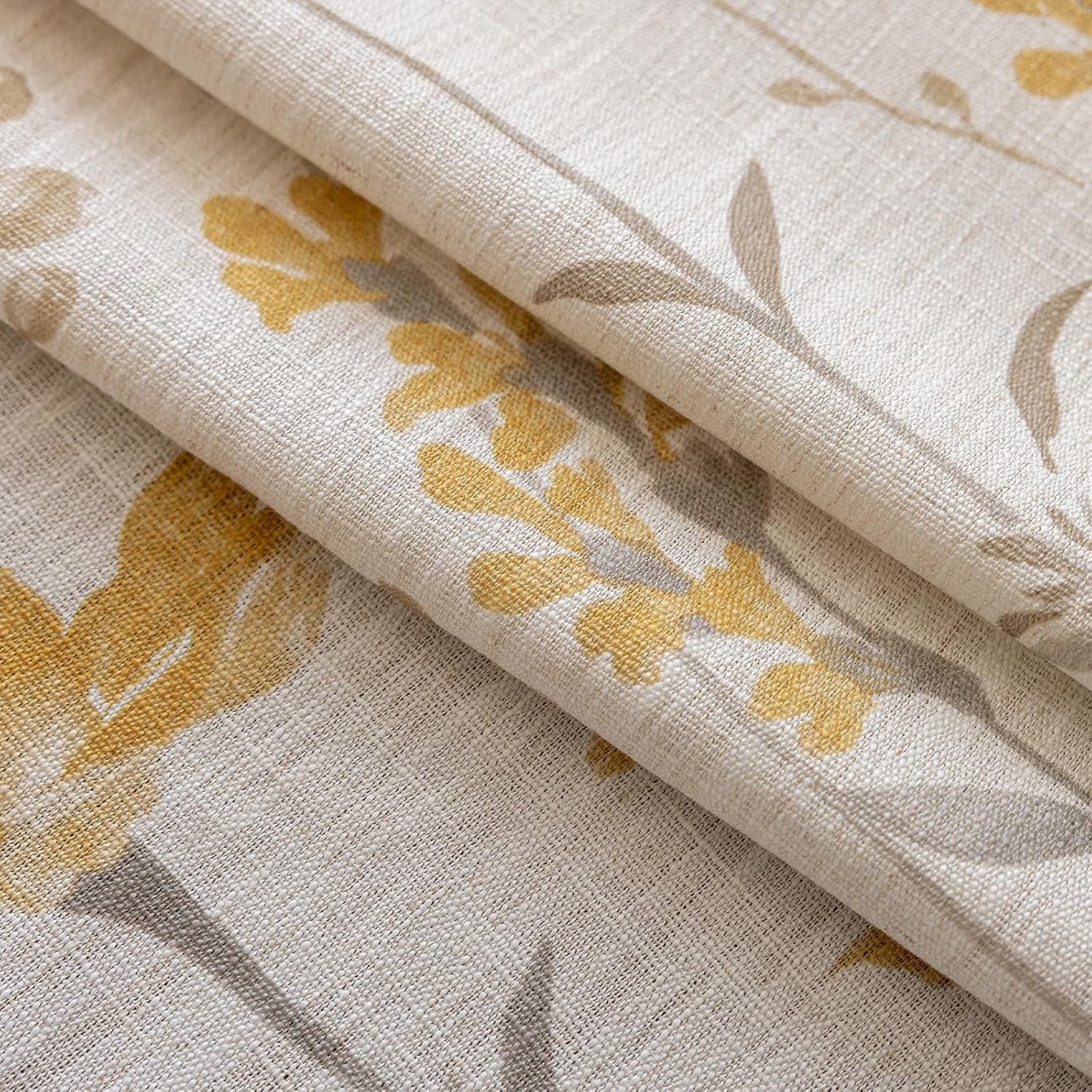 OYX Boho Floral Curtains 96 Inch Length, 2 Panels - Light Filtering, Rod Pocket, Vintage French Tassel Decor