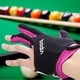 thumbnail image 4 of Guantes de billar transpirables para mujer y hombre, mano izquierda/derecha, profesionales, abiertos, 3 dedos Rosa L, 4 of 9