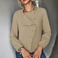 thumbnail image 2 of Lilgiuy Women Casual Fashion Pullover Long Sleeve Round-Neck Blouses Soild T-shirt for Yoga, 2 of 5
