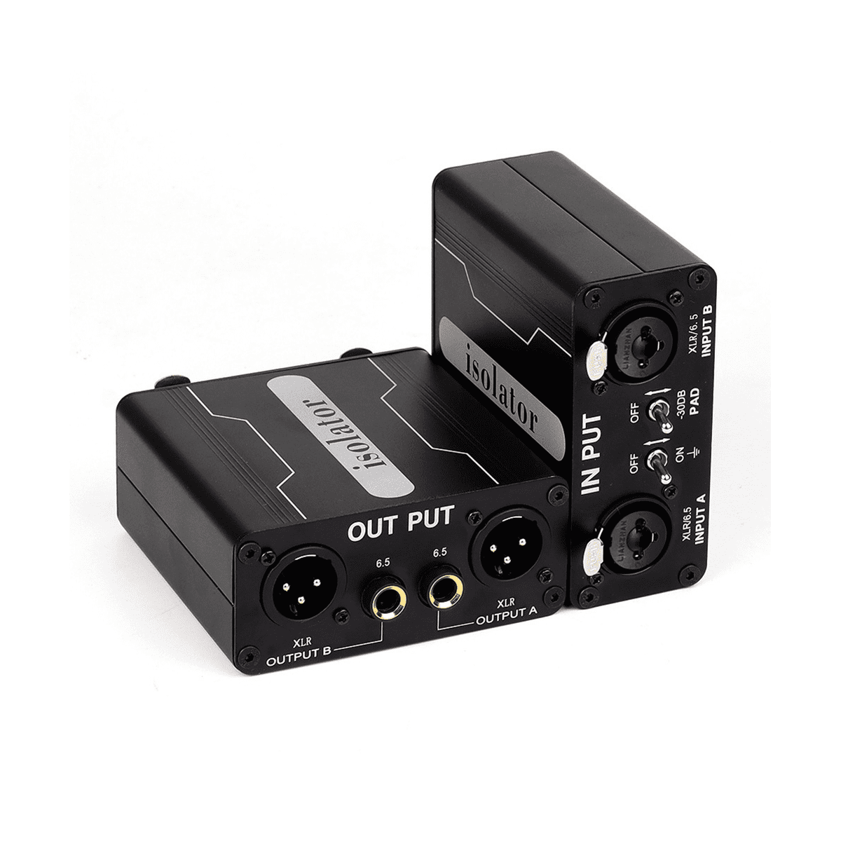 GX200 Audio Isolator Dual-Channel 6.5 XLR Mixer Audio Isolator Current Sound Noise Mixer Microphone Common Ground Filter