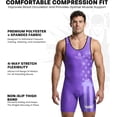 thumbnail image 2 of Exxact Sports Patriot Men's Wrestling Singlet, High-Performance Powerlifting Singlet, Wrestling Singlets for Men (AL, Purple), 2 of 7