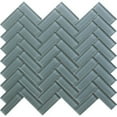 thumbnail image 2 of Apollo Tile   5 Pack 11-in x 12.6-in Slate Gray Herringbone Glossy Finished Glass Mosaic Wall and Floor Tile (4.92 sq ft/case), 2 of 2