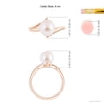 thumbnail image 5 of ANGARA Solitaire Japanese Akoya Cultured Pearl Bypass Split Shank Ring in 14K Rose Gold for Women | June Birthstone, Birthday, Anniversary, Jewelry Gift for Women | Pearl Ring, 5 of 9