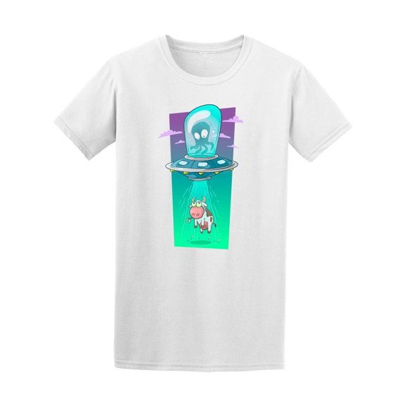 Cool And Funny Alien Stoling Cow Tee Men's -Image by Shutterstock
