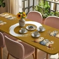 thumbnail image 3 of Japanese Style Table Cloths for 8 Foot Rectangle Tables, Brown Country Vintage Owl Birds Branches Patio Waterproof Elastic Fitted Tablecloths, Washable Rectangular Table Cover for Camping, 3 of 8