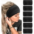 thumbnail image 1 of HSHDLDF Headbands for Women African Wide Knotted Hairbands Head Bands Hair Wraps Turbans (Black), 1 of 3