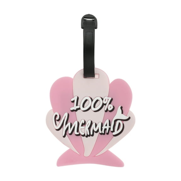 Unique Bargains 1 Pc Fishtail Luggage Tag for Travelling Pink Soft Rubber