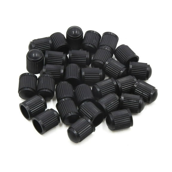 30Pcs Black Plastic Tire Air Valve Stem Caps Tyre Wheel Rims Dust Cover for Car
