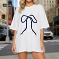 thumbnail image 2 of IWRICH Bow Shirts for Women Oversized Graphic T Shirts Cute Trendy Casual Tees Tops White2 XL, 2 of 4