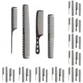 thumbnail image 2 of Guardurnaity 4 peines de metal con mango ergonómico para peinar sin esfuerzo, peine de corte de pelo ligero unisex, peine de peluquería, negro Negro brillante 10piezas, 2 of 6