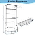 thumbnail image 5 of TidBay Over Washer and Dryer Shelves, 3 Tiers Laundry Room Storage Organizer, Adjustable Height Metal Freestanding Clothes Drying Rack with Hanger Rod & Hooks, 33.46" L x 19.69" W x 77.95" H, Black, 5 of 7