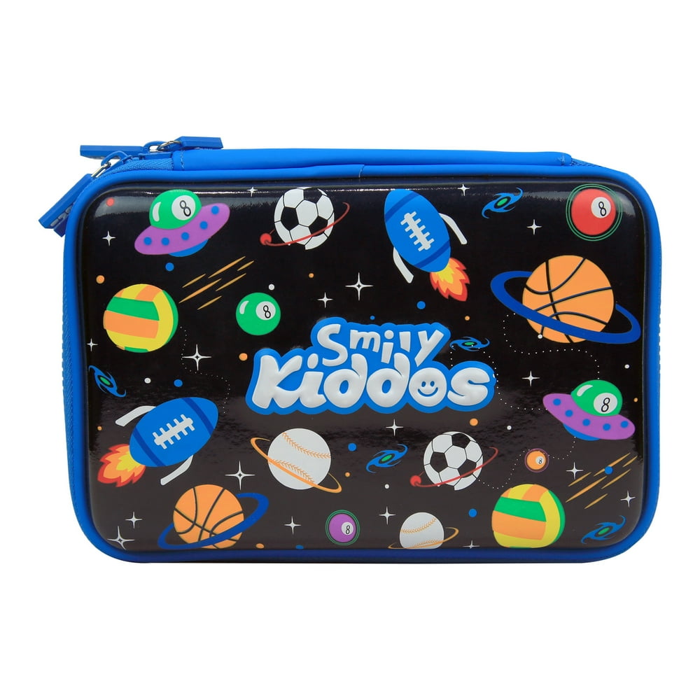 Smily Kiddos Fancy Double Compartment Pencil Case Black Big