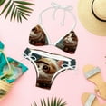thumbnail image 6 of Retro Cat Women's Detachable Sponge Adjustable Strap Bikini Set - 2 Pack, Beach Pool Swimwear, 6 of 6