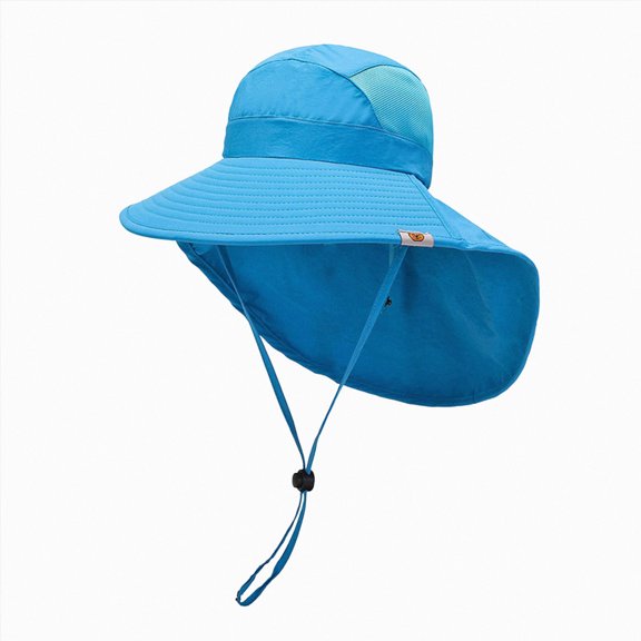 Ymyiu Baby Sunhat Baby Sun Hat Toddler Bucket Hat for Girls Boys Infant Wide Brim Sun Protection UPF 50 Size 3-8 Years(Light blue, 3-8 Years)