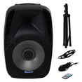 thumbnail image 1 of Costway Portable 15'' 2000W 2-way Powered Speaker Stand with TWS & Illuminating Light, 1 of 8