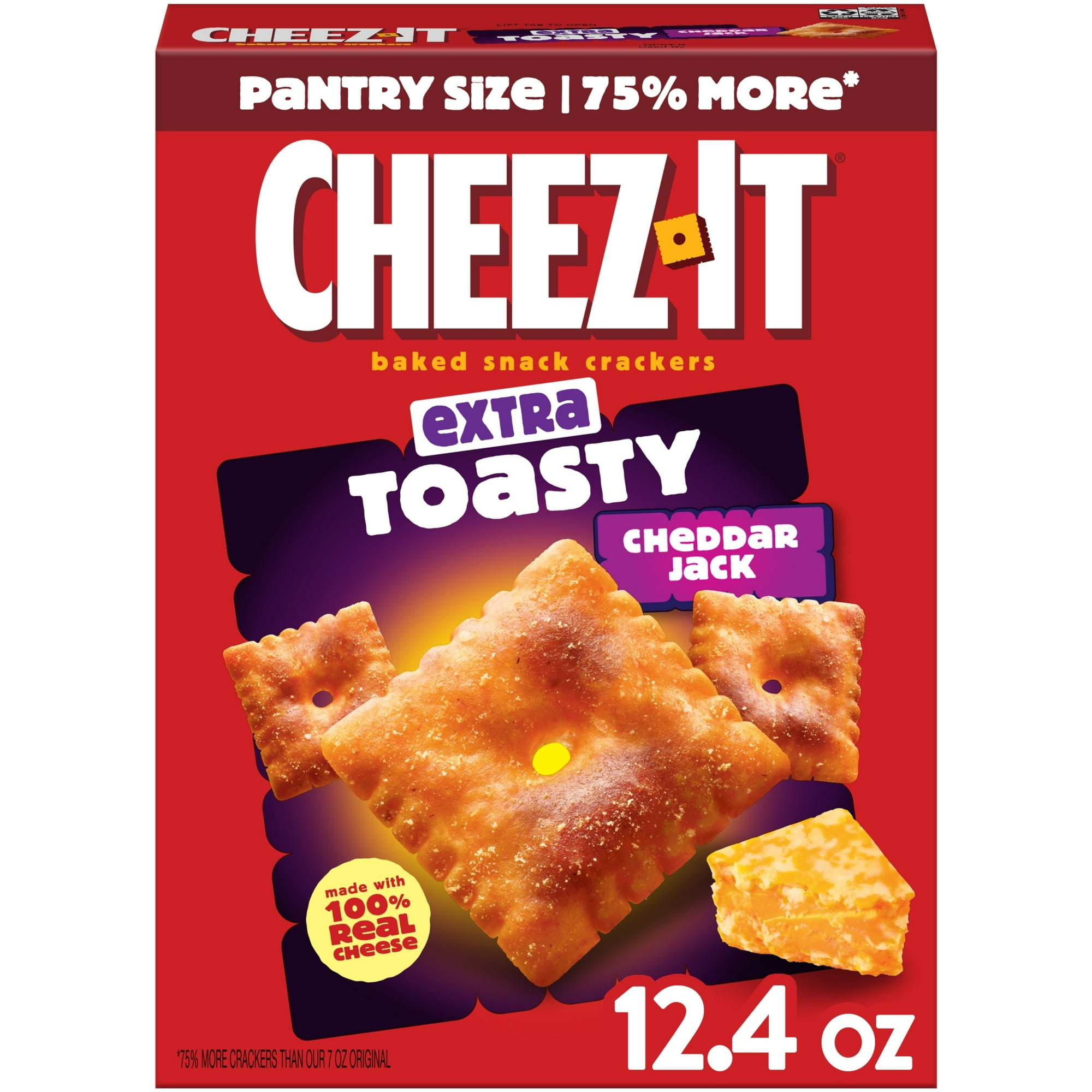 Cheez-It Extra Toasty Cheddar Jack Baked Snack Crackers, Baked Snack Crackers, 12.4 oz