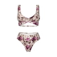 thumbnail image 5 of Honeii Rose Flowers Print Women’s Bikini Set,Two Piece Swimsuit Bathing Suits,Stylish High Elasticity Swimwear for Beach and Pool, 5 of 7