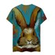 thumbnail image 5 of Blusa de manga corta con cuello redondo para mujer a la moda, camisetas sueltas con estampado Fridja bn6644, 5 of 5