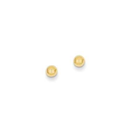 14k Yellow Gold 4mm Ball Post Stud Earrings Button Gifts For Women For Her