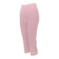 thumbnail image 6 of Capri Leggings for Women 2026 Summer Elastic High Waist Side Split Hem Casual Workout Cropped Yoga Pants, 6 of 9