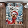 thumbnail image 4 of Merry Christmas Yorkshire Terrier Enjoys Woofmas Winter Xmas Holiday Quilt Bedding Set Yorkie Dog Lover Gifts 1 Blanket Bed Cover 2 Pillowcases - 02022, 4 of 5